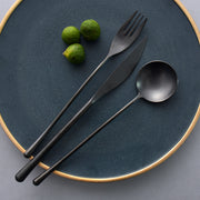 japanese retro black cutlery set, view 3 - MRSLM