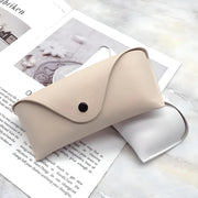 solid color lightweight leather glasses case, view 2 - MRSLM