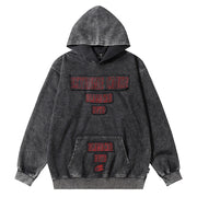 letter patch embroidered hoodie, view 5 - MRSLM
