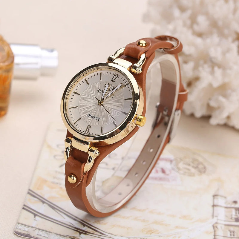 women's leather strap quartz watch, view 14 - MRSLM