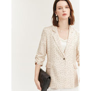 Dots printed silk blazer, view 3 - MRSLM