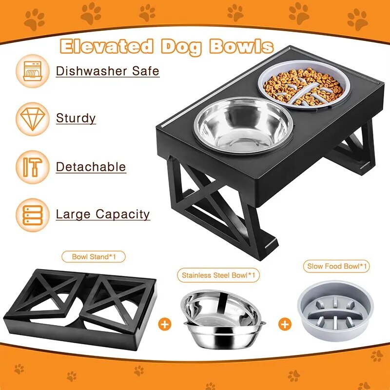 dog double elevated bowls stand, view 6 - MRSLM