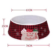 48-inch black and red plaid tree skirt, view 2 - MRSLM