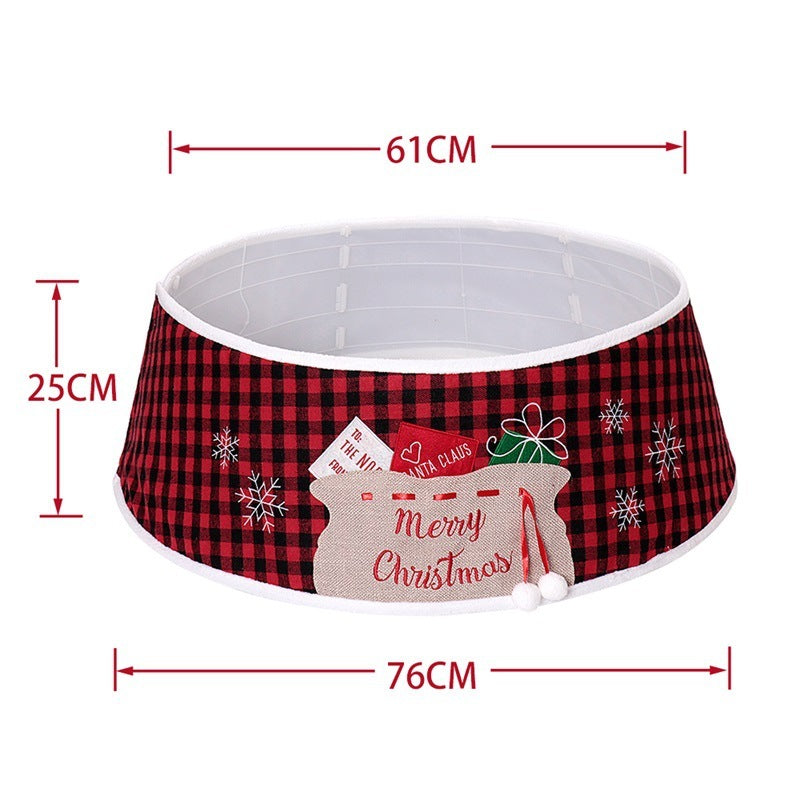 48-inch black and red plaid tree skirt, view 2 - MRSLM