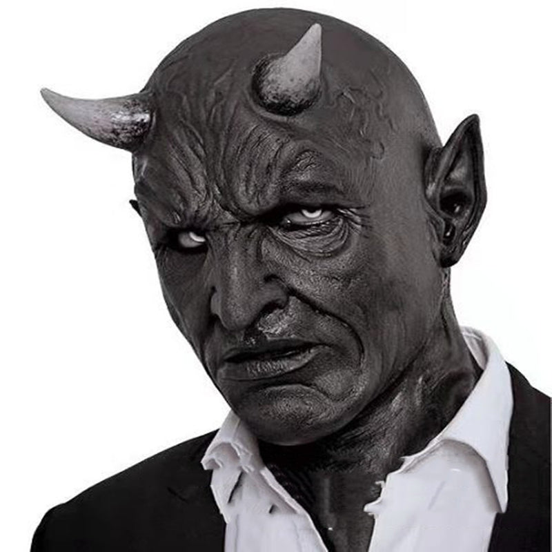 Halloween horn demon latex mask headgear - MRSLM