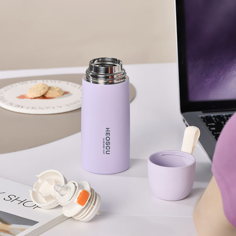 stainless steel insulated water bottle with straw lid, view 6 - MRSLM