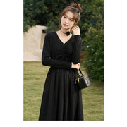 black knitted smocked midi dress, view 10 - MRSLM