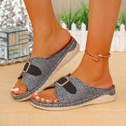 Buckle wedge platform sandals, view 7 - MRSLM