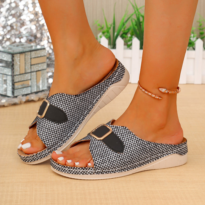 Buckle wedge platform sandals, view 7 - MRSLM