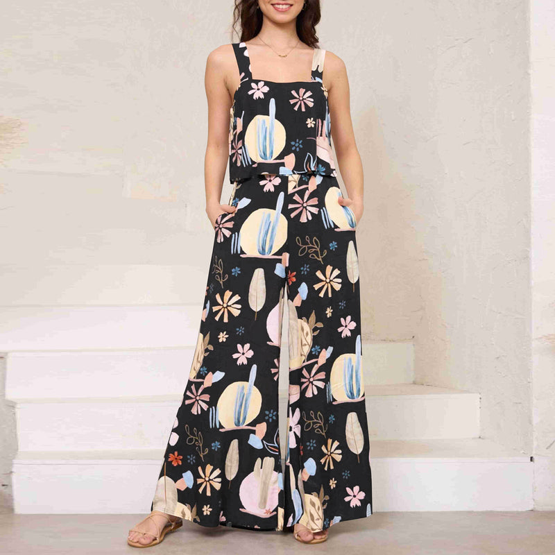 paisley wide leg jumpsuit set, view 26 - MRSLM