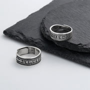 sterling silver wide face retro ring, view 9 - MRSLM
