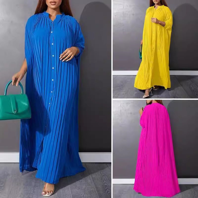 loose single-breasted pleated cardigan dress, view 8 - MRSLM