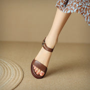 Retro high heel leather sandals, view 10 - MRSLM