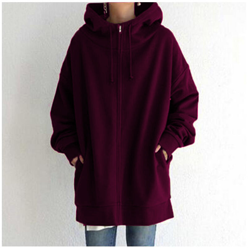 women's fuzzy full-zip long hoodie, view 13 - MRSLM