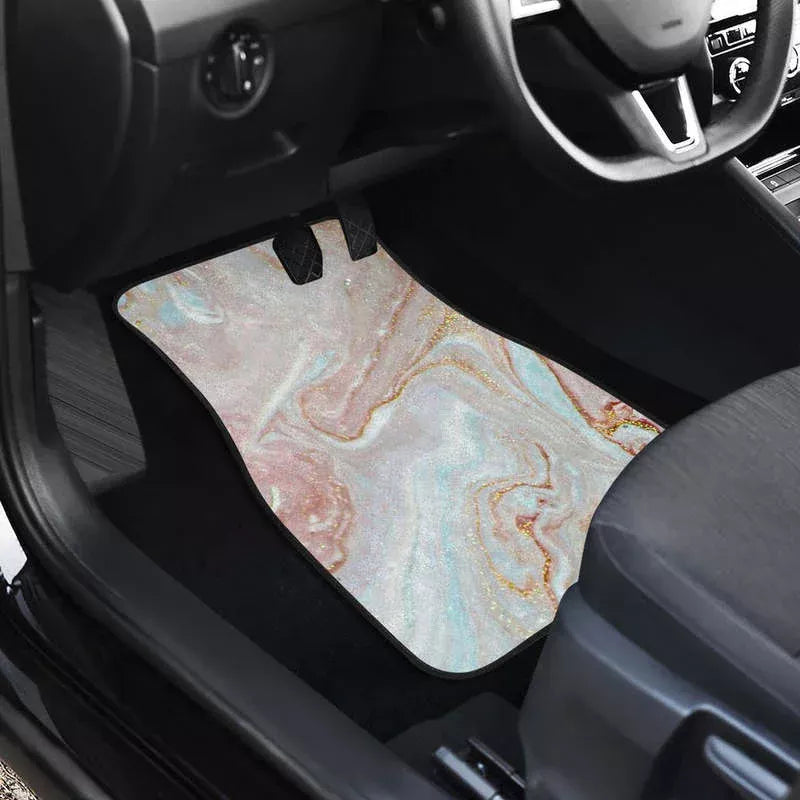 pink gold marble car floor mats - MRSLM