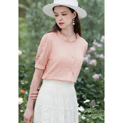 Floral embroidered stand collar blouse, view 5 - MRSLM