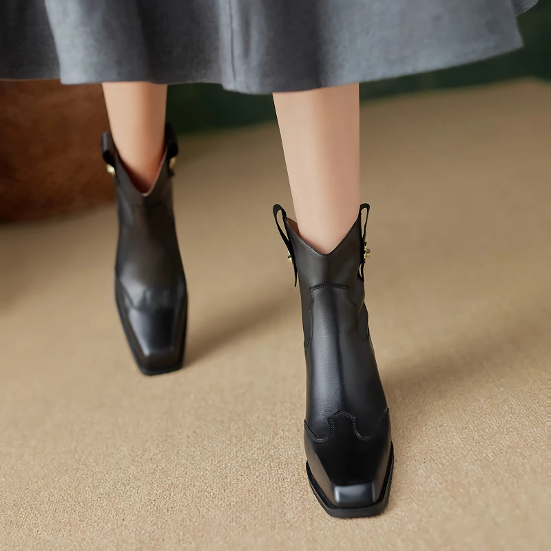 women's retro leather ankle boots, view 7 - MRSLM