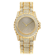 simple stone-accent steel band ladies watch, view 4 - MRSLM