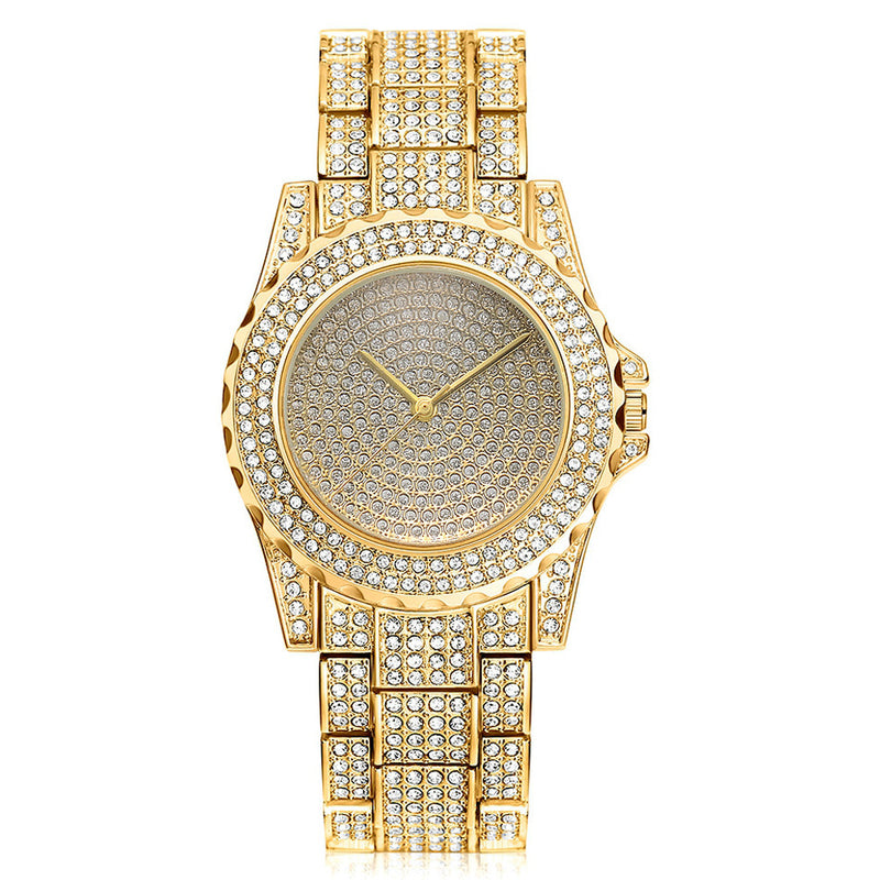 simple stone-accent steel band ladies watch, view 4 - MRSLM