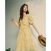 v-neck floral dress, view 3 - MRSLM