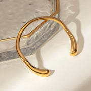 gold plated open bangle bracelet, view 3 - MRSLM