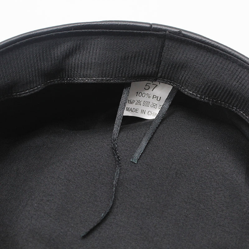 solid color pu beret, view 3 - MRSLM