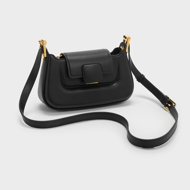 silk-lined TPU crossbody baguette bag, view 8 - MRSLM