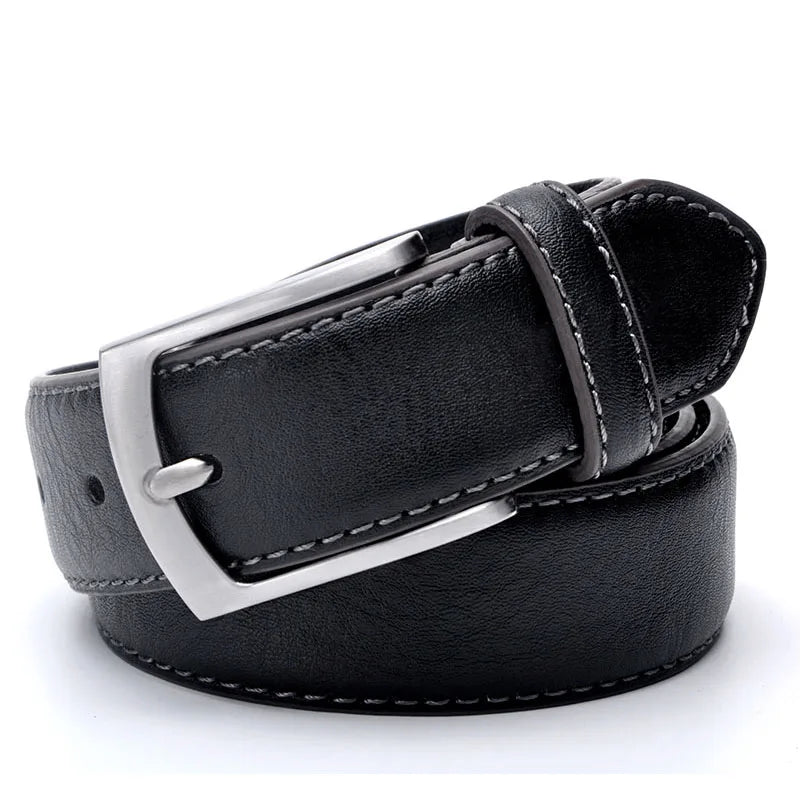 men's casual bonded leather belt, view 9 - MRSLM