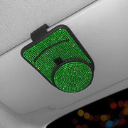 leather bling sunglass card holder for car visor, view 4 - MRSLM