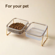 elevated double pet bowls, view 4 - MRSLM