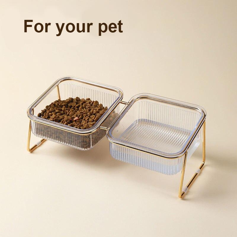 elevated double pet bowls, view 4 - MRSLM