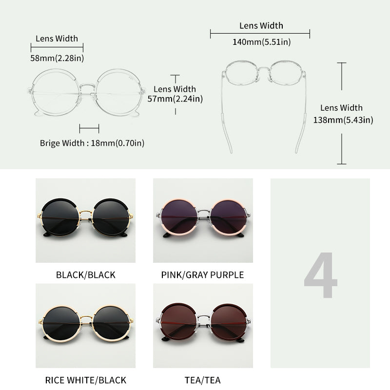 round frame polarized sunglasses, view 9 - MRSLM