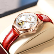 Women's mechanical watch with leather strap, view 4 - MRSLM
