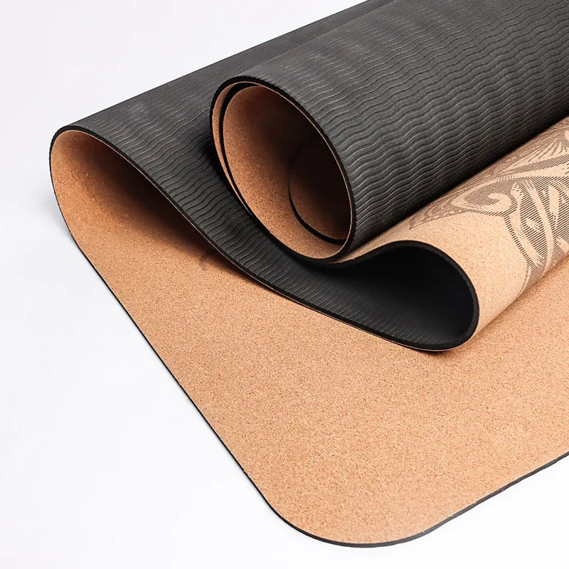 6mm natural cork tpe yoga mat, view 7 - MRSLM
