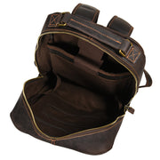 Retro cowhide leather backpack, view 3 - MRSLM