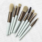 8-piece mini travel makeup brush set, view 2 - MRSLM