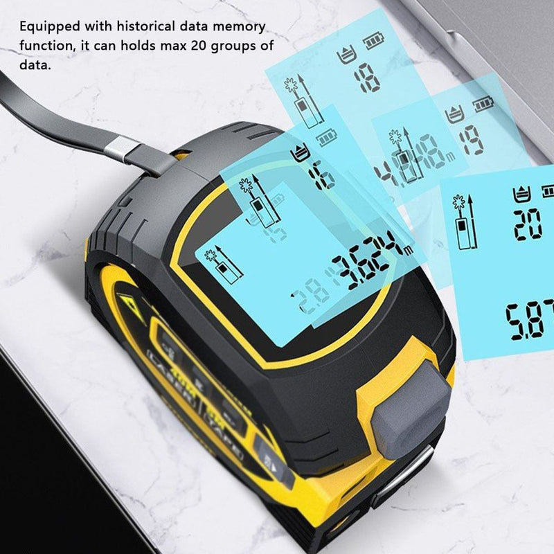 multi-function laser distance meter with tape measure, view 7 - MRSLM