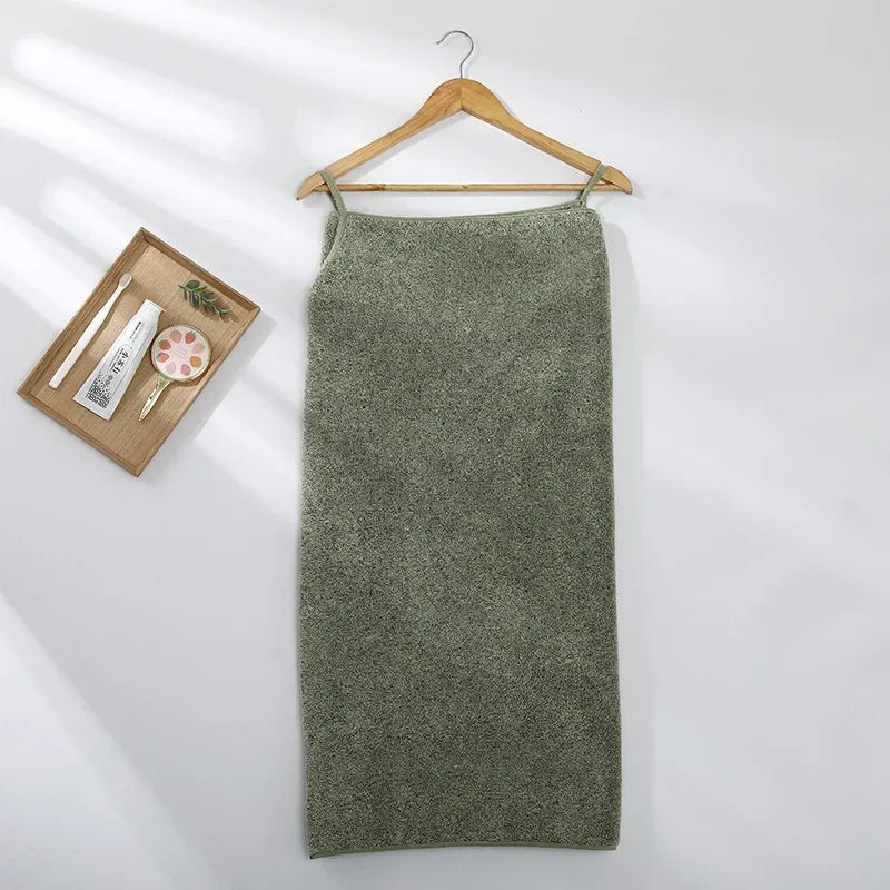 wearable microfiber bathrobe for women, view 6 - MRSLM