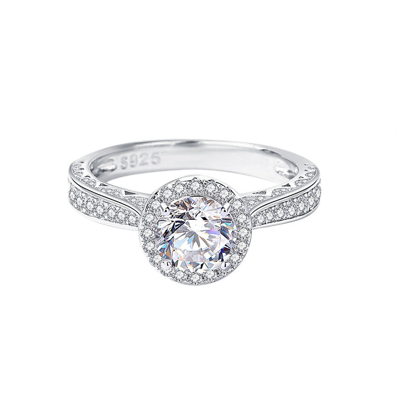 1 karat moissanite ring set, view 8 - MRSLM