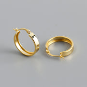 women's wide flat round hoop earrings, view 6 - MRSLM