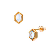 sky blue topaz stud earrings, view 2 - MRSLM