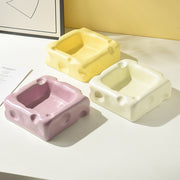 cheese-shaped ceramic pet bowl, view 11 - MRSLM