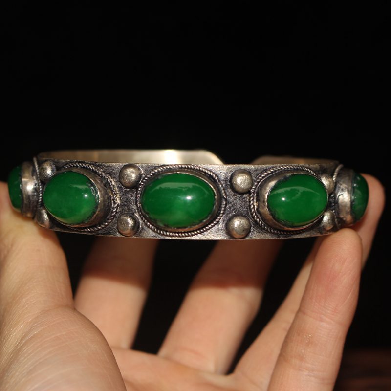 antique distressed white bronze bracelet - MRSLM