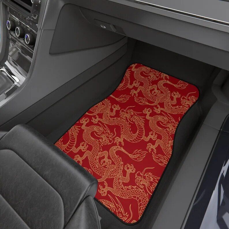 red dragon print car floor mats, view 8 - MRSLM