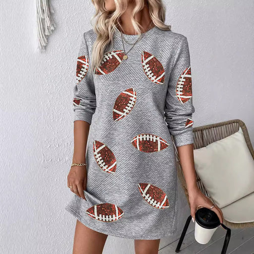 gray ball print pullover dress - MRSLM