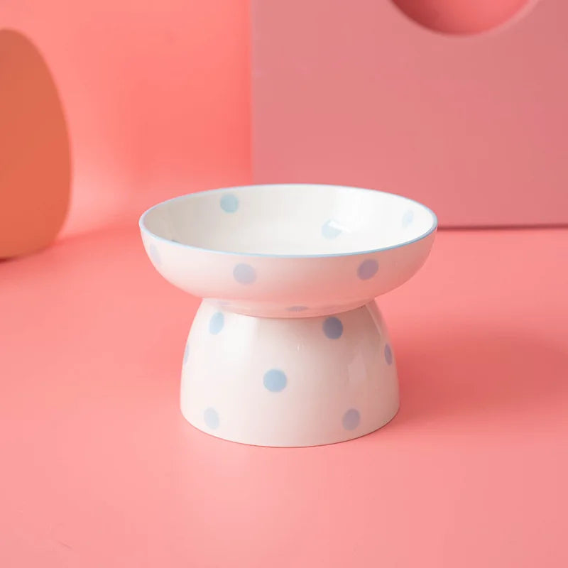 elevated ceramic pet bowl, view 7 - MRSLM