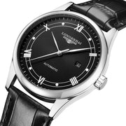 Men's leather strap quartz watch, view 6 - MRSLM