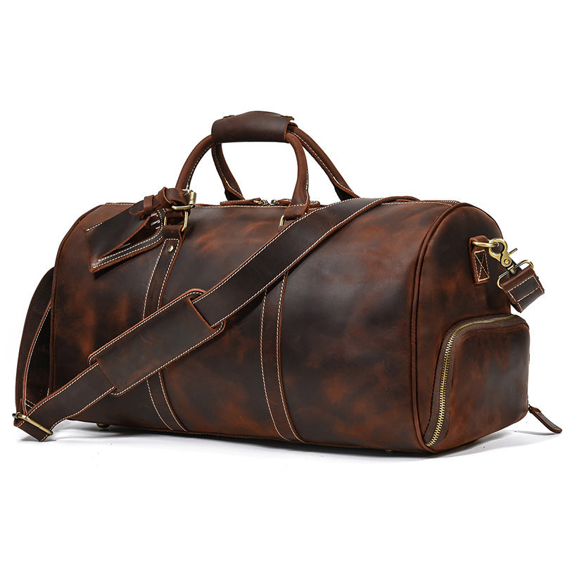 men's genuine leather gym bag, view 18 - MRSLM