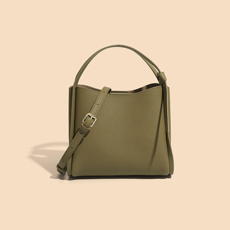 soft leather shoulder bag with scarf, view 7 - MRSLM