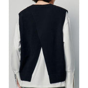 sleeveless V-neck knit vest, view 5 - MRSLM
